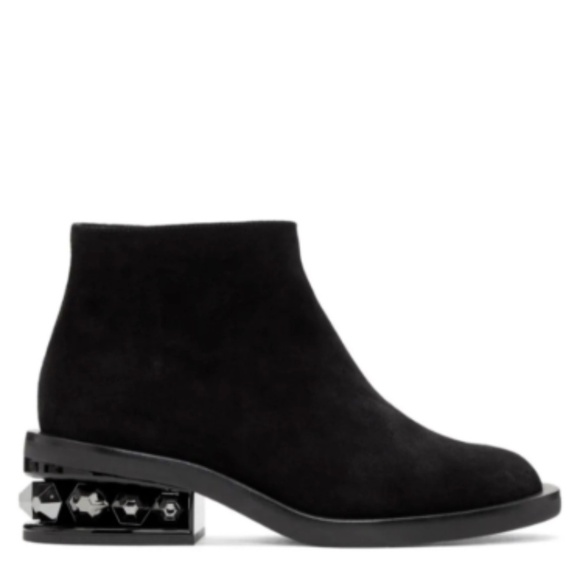Nicholas Kirkwood Shoes - Nicholas Kirkwood Suzi Black Leather Crystal Heel Ankle Boots Size 37.5 (7)